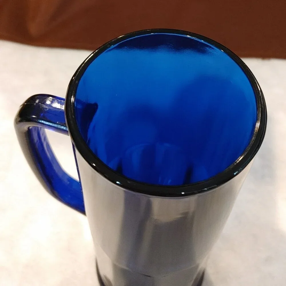 Vintage Cobalt Blue Beer Stein/Mug Glass Paneled - Picture 4 of 7
